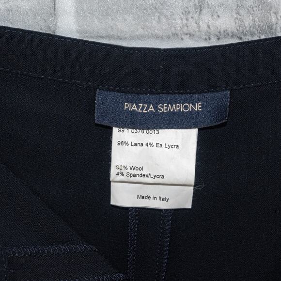 PIAZZA SEMPIONE Women's Drawstring Pants in Wool Navy Blue size 44IT 8US - Picture 7 of 9